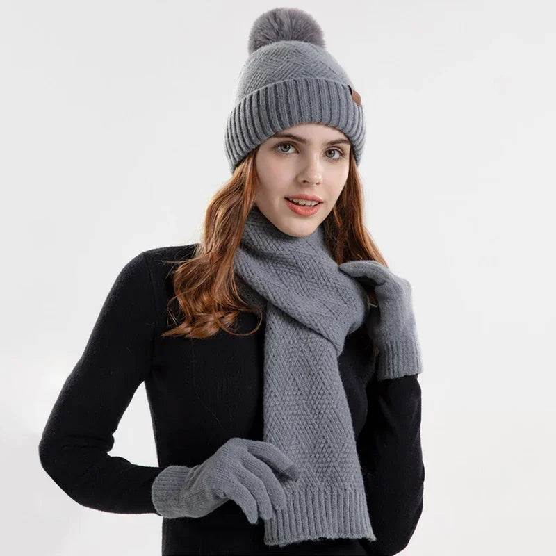Trendy dame vinter beanie sæt - Lara