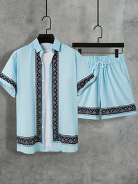 Boho Summer Set Men Two-Piece Shirt and Shorts Relaxed - Malik