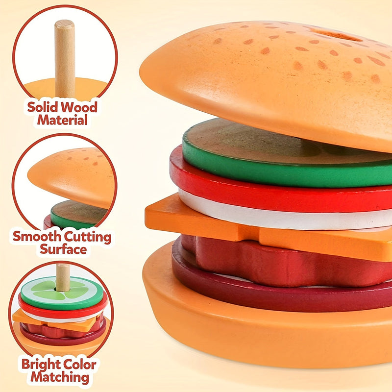 Montessori Stacking Toy - Burger Farmer