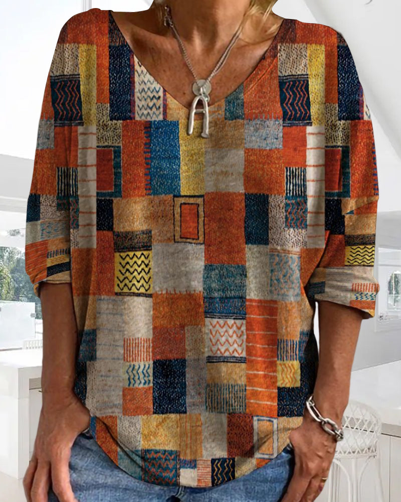 Autumn loose-fitting cotton top – Amira