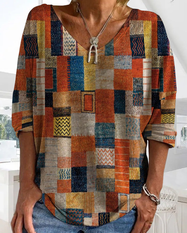 Autumn loose-fitting cotton top – Amira