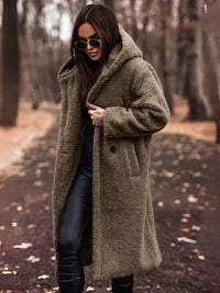 Women's trench coat with belt & double-breasted button placket – Clara