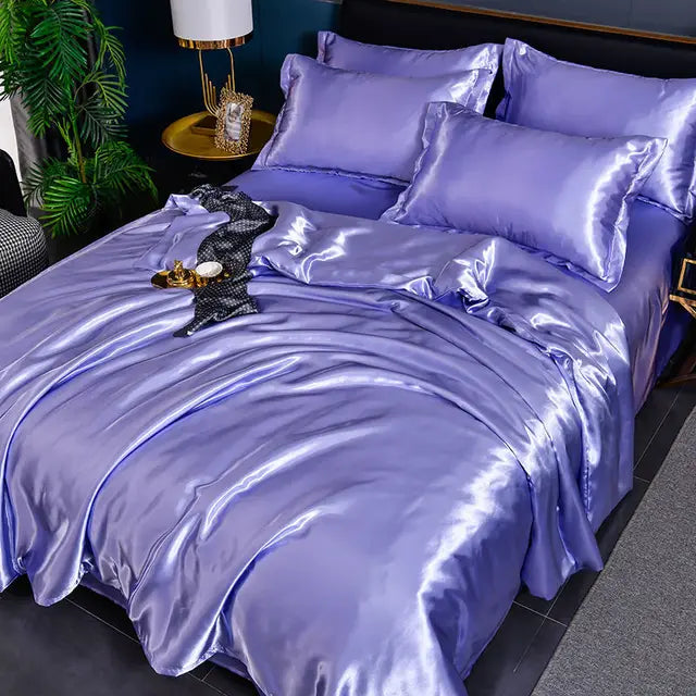 Luxe Uni Satin Duvet Cover - SilkSerenity