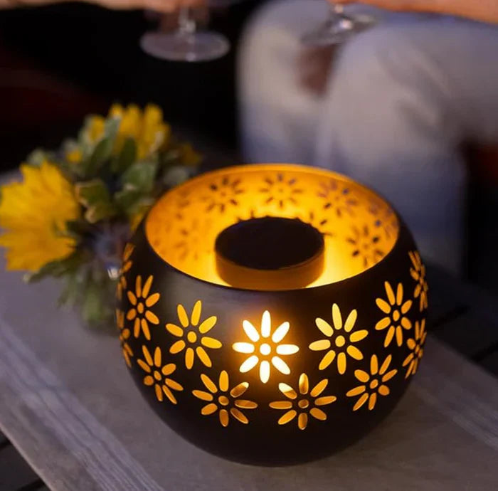 Floral Pattern Candle Lamp - FloraGlow