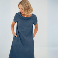 Stylish summer dress made of linen-cotton blend - LinaLuft