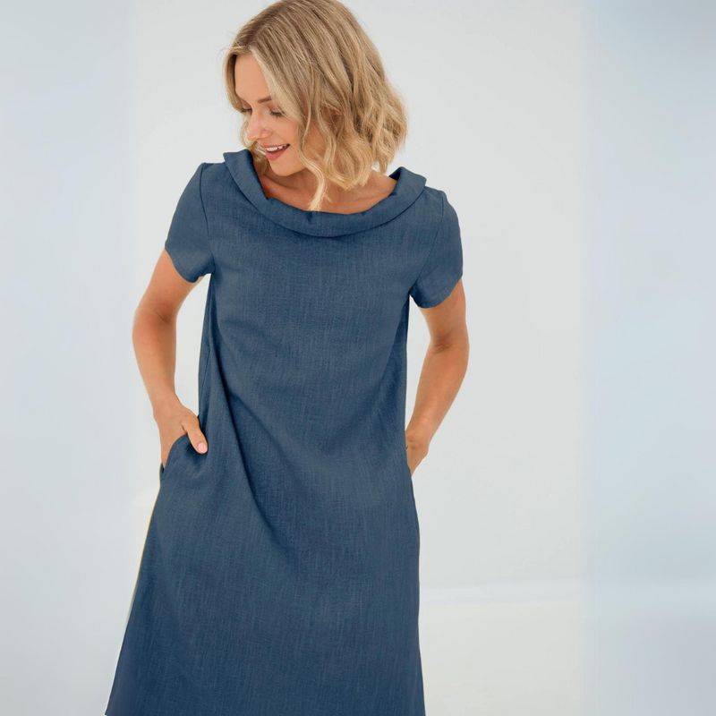 Stylish summer dress made of linen-cotton blend - LinaLuft