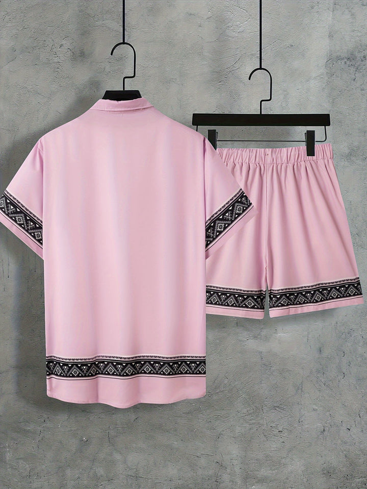Boho Summer Set Men Two-Piece Shirt and Shorts Relaxed - Malik