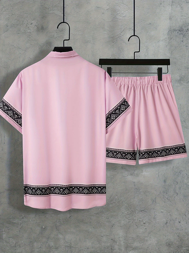 Boho Summer Set Men Two-Piece Shirt and Shorts Relaxed - Malik