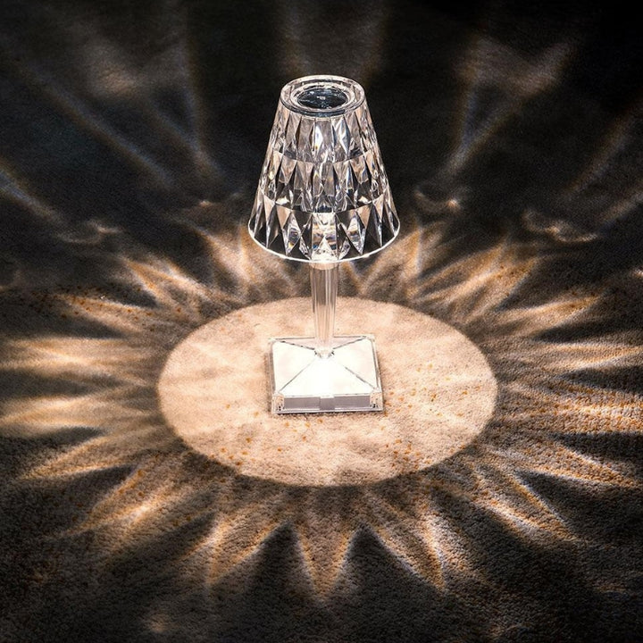 Kristall-Tischlampe mit Touch-Bedienung - LumeCrystal