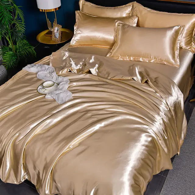Luxe Uni Satin Duvet Cover - SilkSerenity