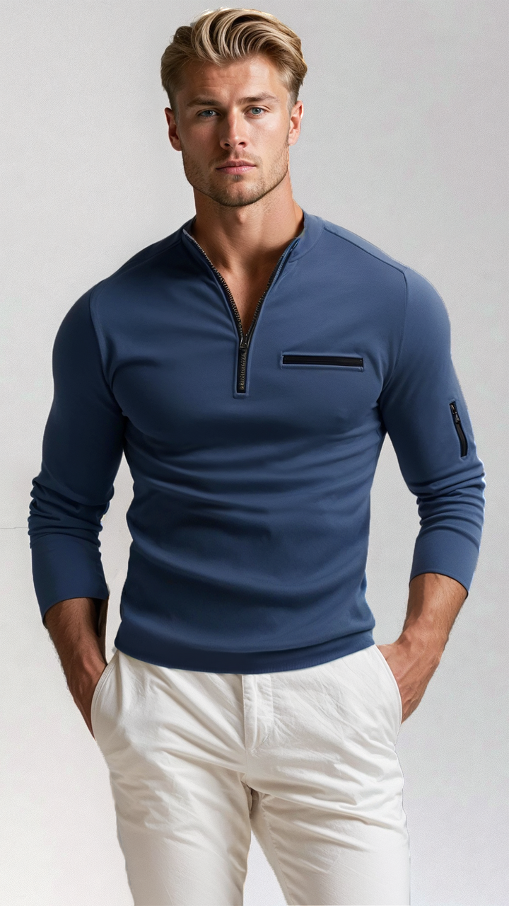 Luxe Men's Sweater with Zipper - Davy