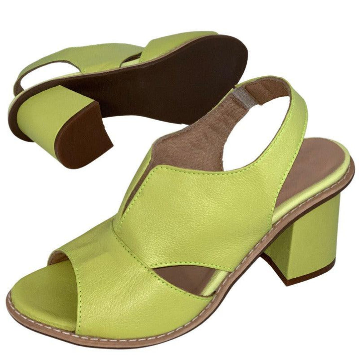 Sandalias de cuero para mujer con tacón y plantilla cómoda – Selina
