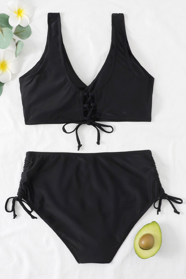 Colorful bikini with drawstring and twist detail – Zaraï