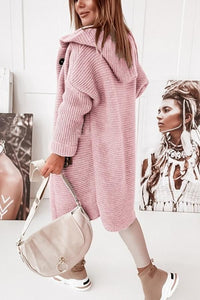 Women's knitted vest with hood and button closure – Waldaine