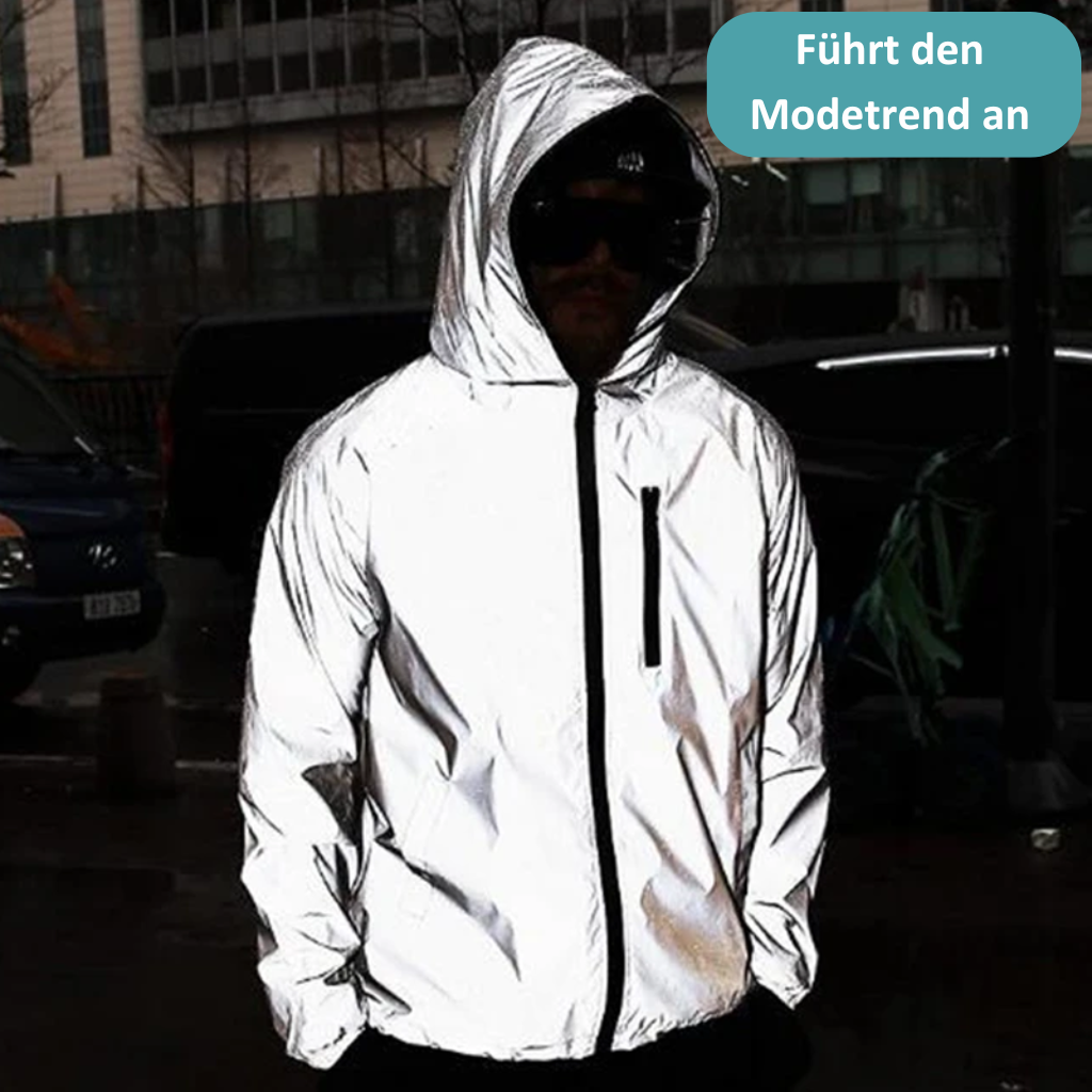 Highly Reflective and Waterproof Unisex Rain Jacket – LumiSafe