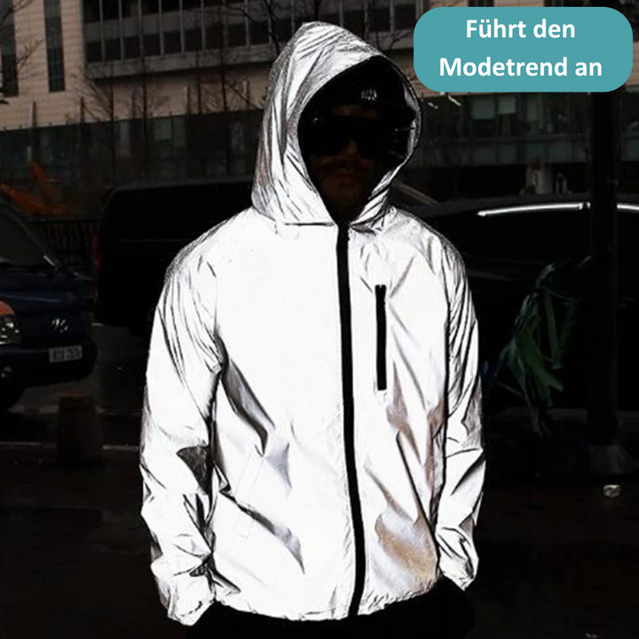 Highly Reflective and Waterproof Unisex Rain Jacket – LumiSafe