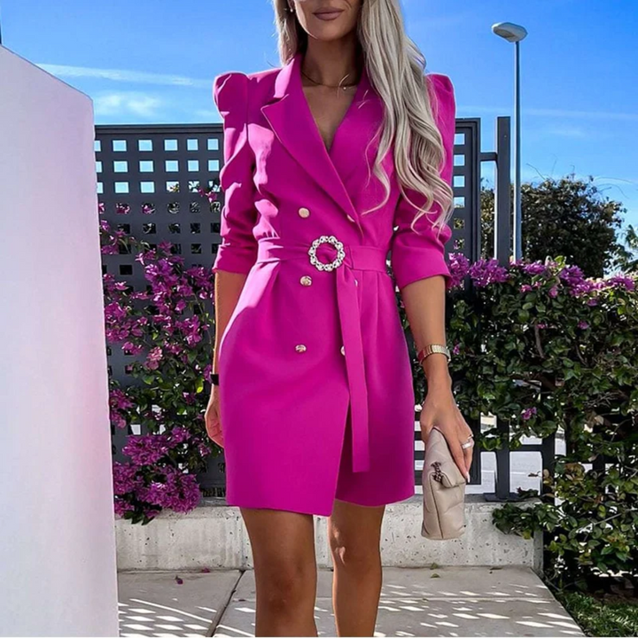 Trendy Blazer Dress with Belt - Romy