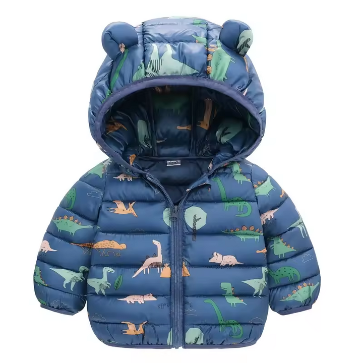 Chaqueta impermeable para niños estilo plumón con diseño de caricatura – Miro