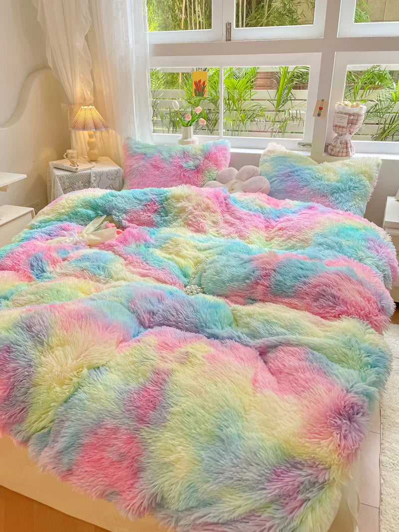 Meget blødt sengelinned-sæt i bolsje-farver - FluffCandy