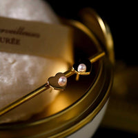 Heart Bead Stud Earrings - Amelie