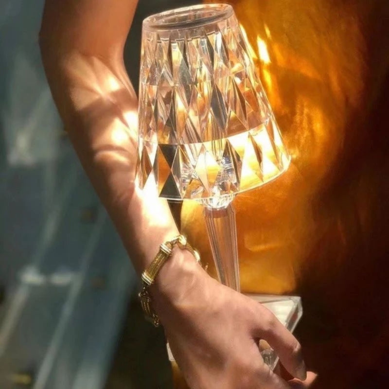 Kristall-Tischlampe mit Touch-Bedienung - LumeCrystal