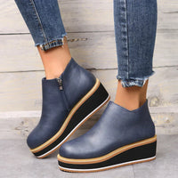 Trendige Damen Stiefeletten mit Reißverschluss und Plateau - Alessia