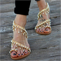 Sandalias ortopédicas para mujer con detalle de perlas – Amara