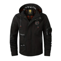 Men's waterproof outdoor jacket with hood & checkered lining – Jorrit