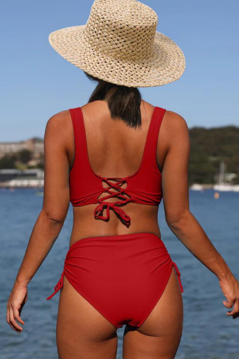 Colorful bikini with drawstring and twist detail – Zaraï