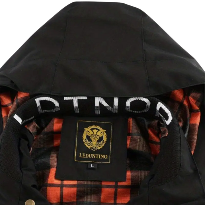 Men's waterproof outdoor jacket with hood & checkered lining – Jorrit