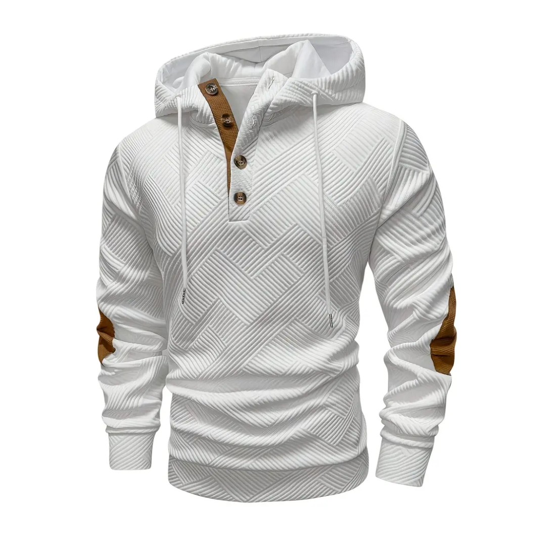 Men's Outdoor Hoodie with Comfort Stretch & Button Placket – Mads