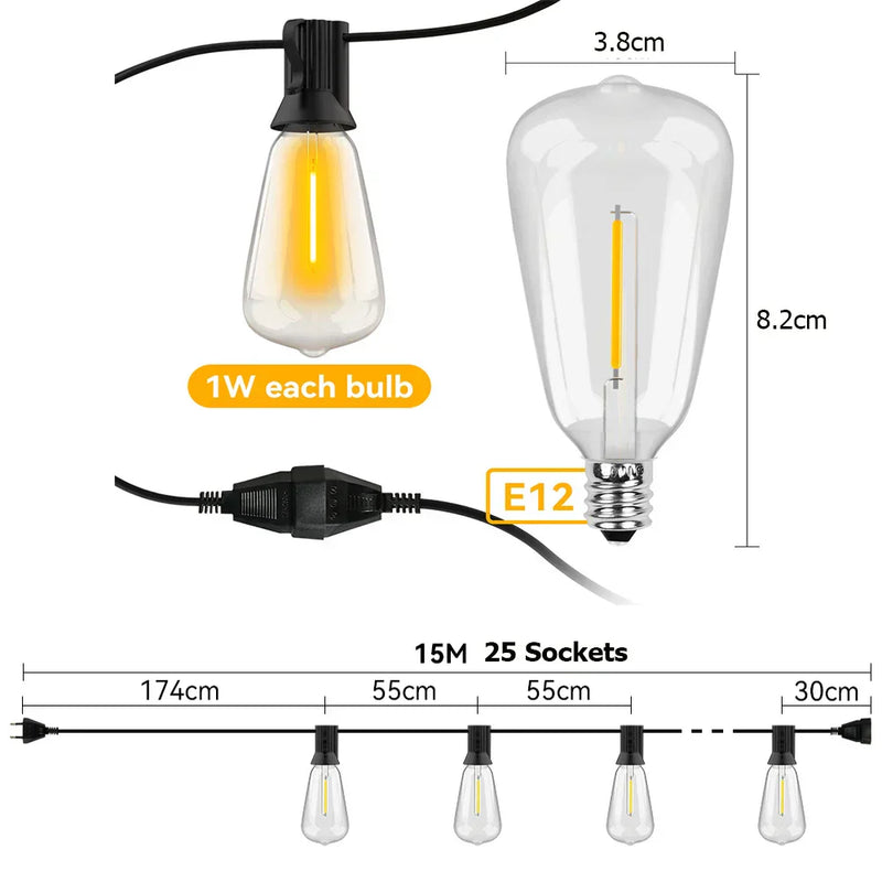Waterproof LED String Lights - LumiGlow