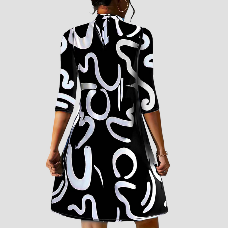 Mini dress with long sleeves & round neckline – Elanora