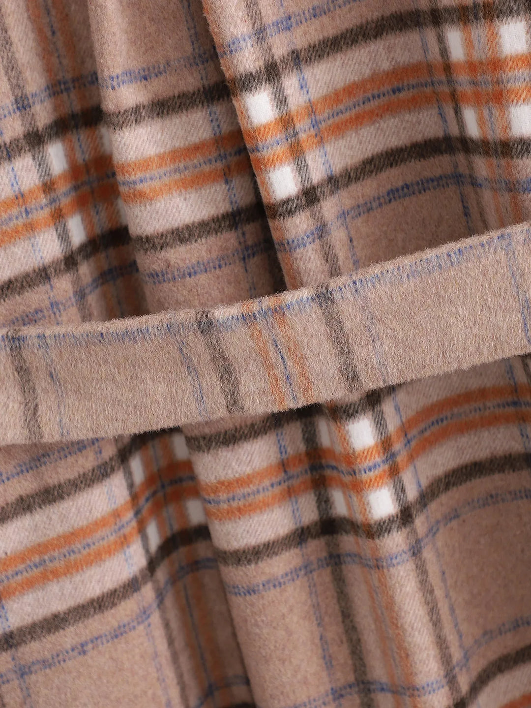 Checked autumn dress with belt – Elodie