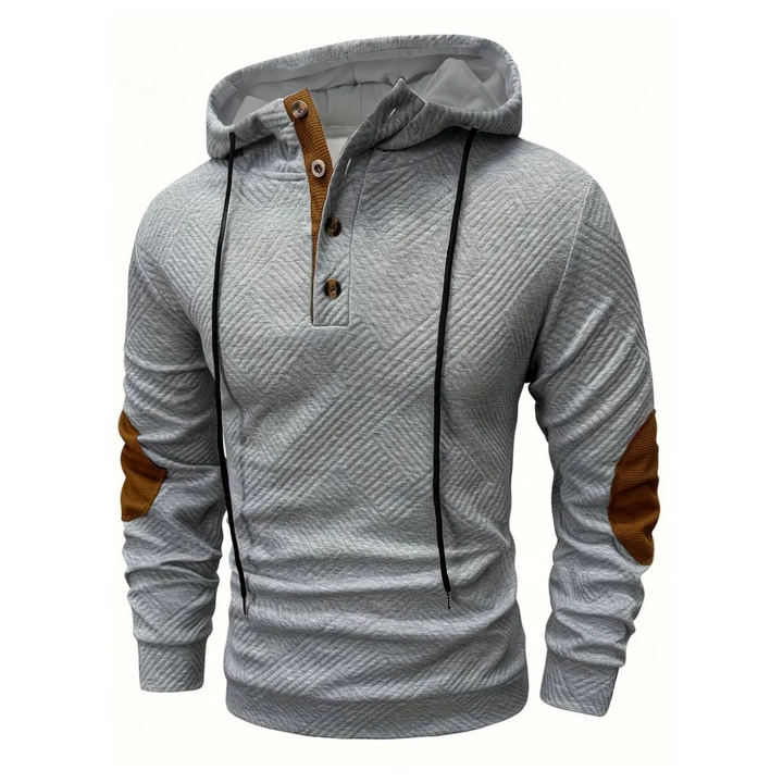 Men's Outdoor Hoodie with Comfort Stretch & Button Placket – Mads