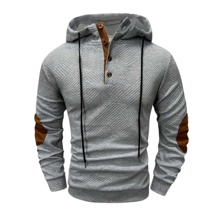Men's Outdoor Hoodie with Comfort Stretch & Button Placket – Mads