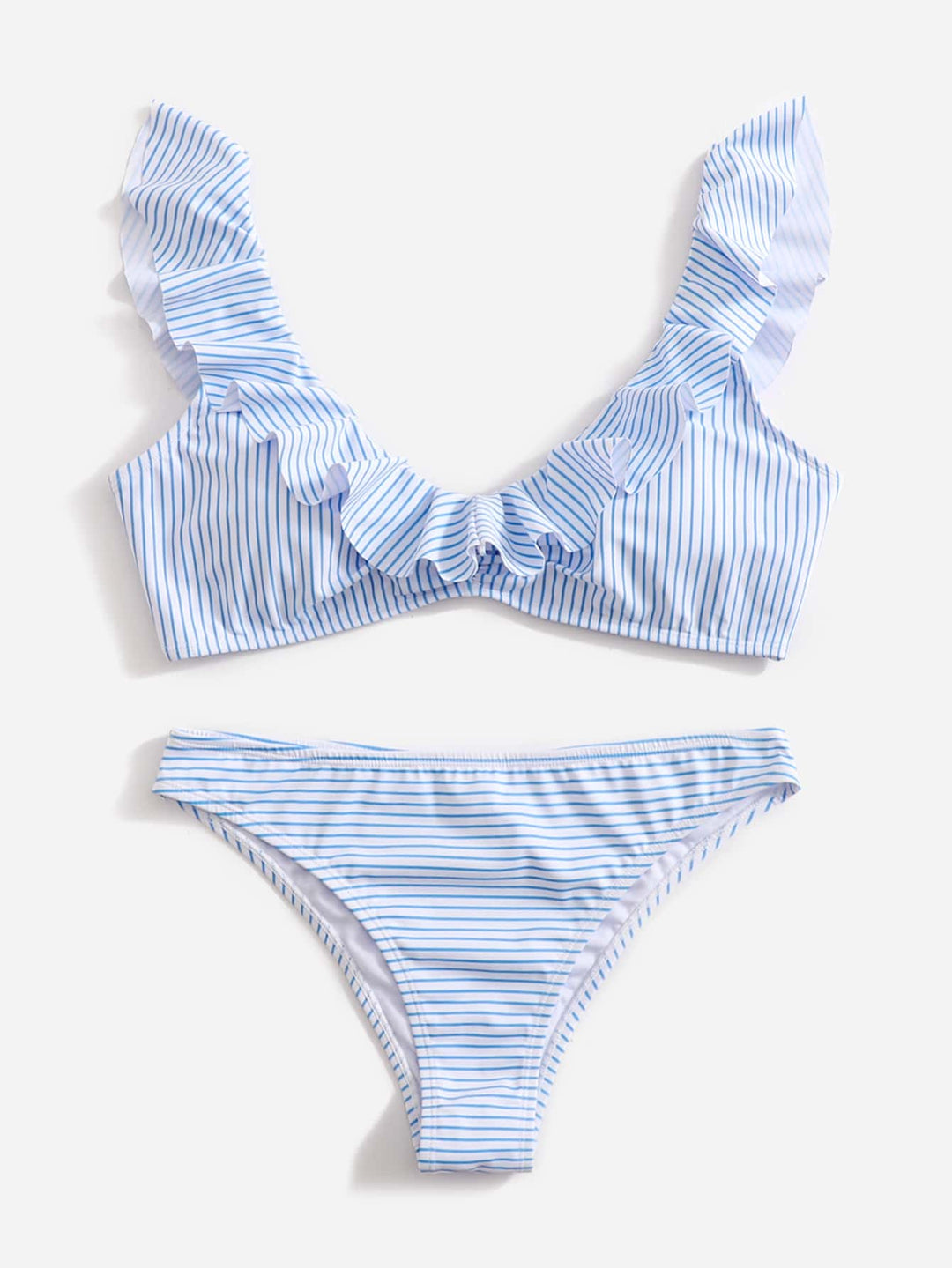 Blå-hvid stribet bikini - Lina