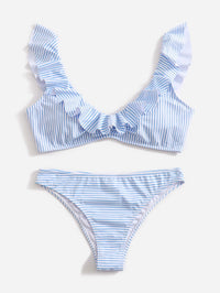 Blå-hvid stribet bikini - Lina