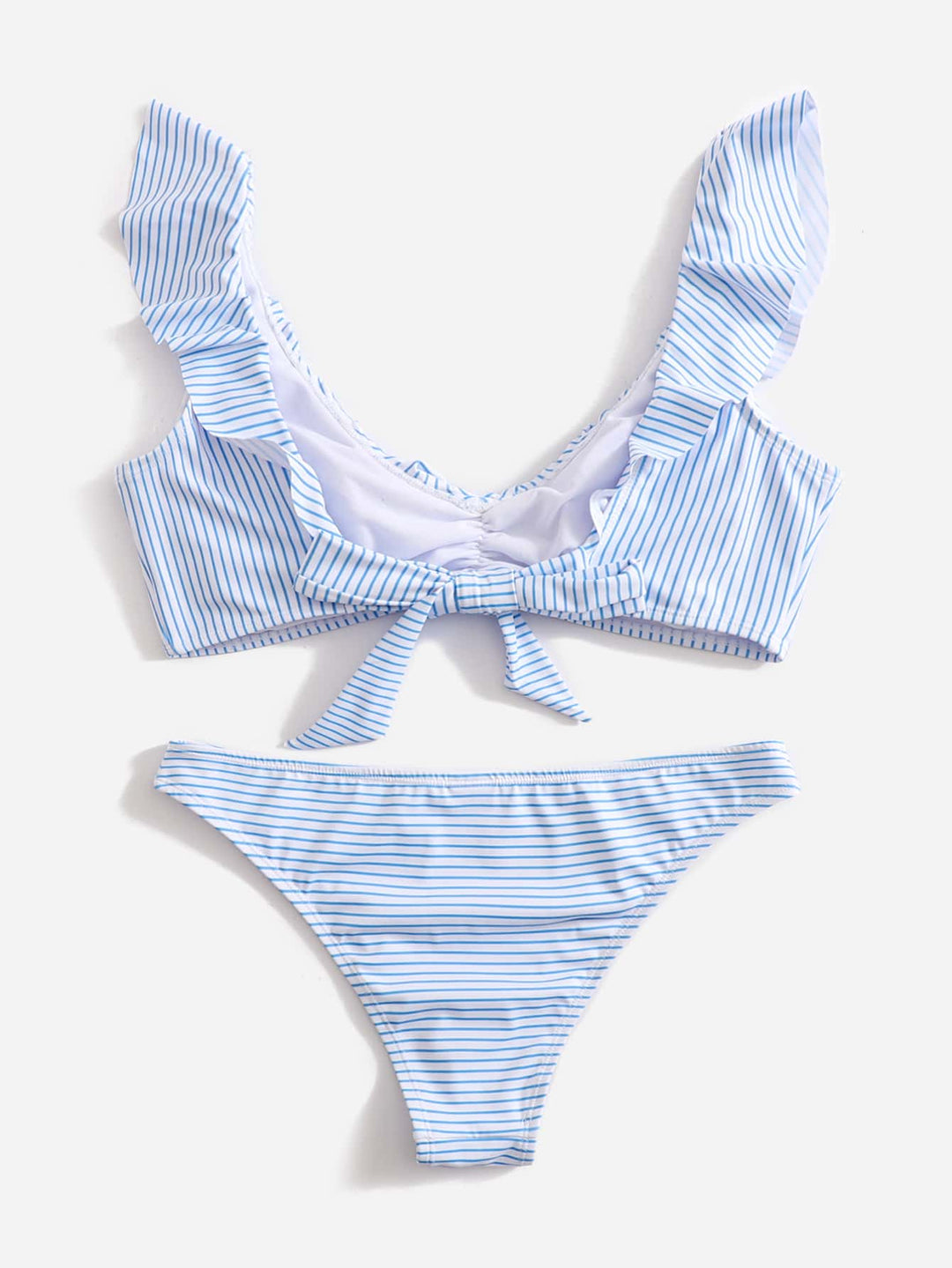 Blå-hvid stribet bikini - Lina