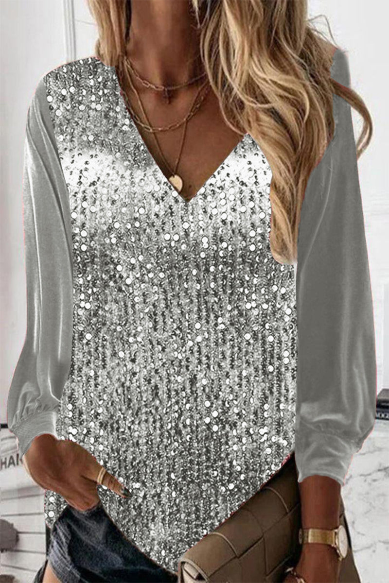 Simple Women's Glitter Blouse – Elodie
