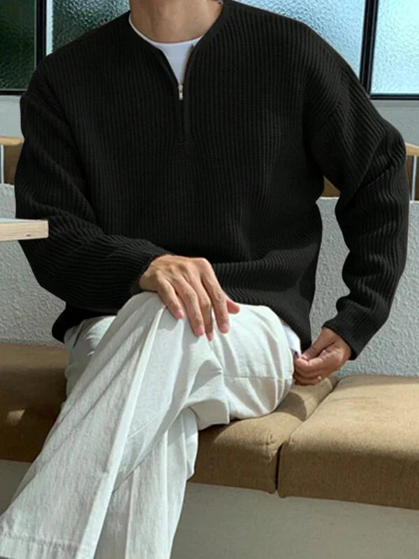 Oversize Zip-Up Men's Sweater – Havron