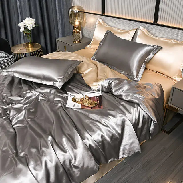Luxe Uni Satin Duvet Cover - SilkSerenity