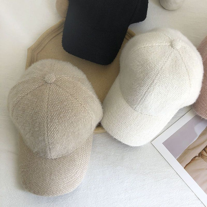 Varm dame baseballcaps med imitasjonspels for høst og vinter – Lorena