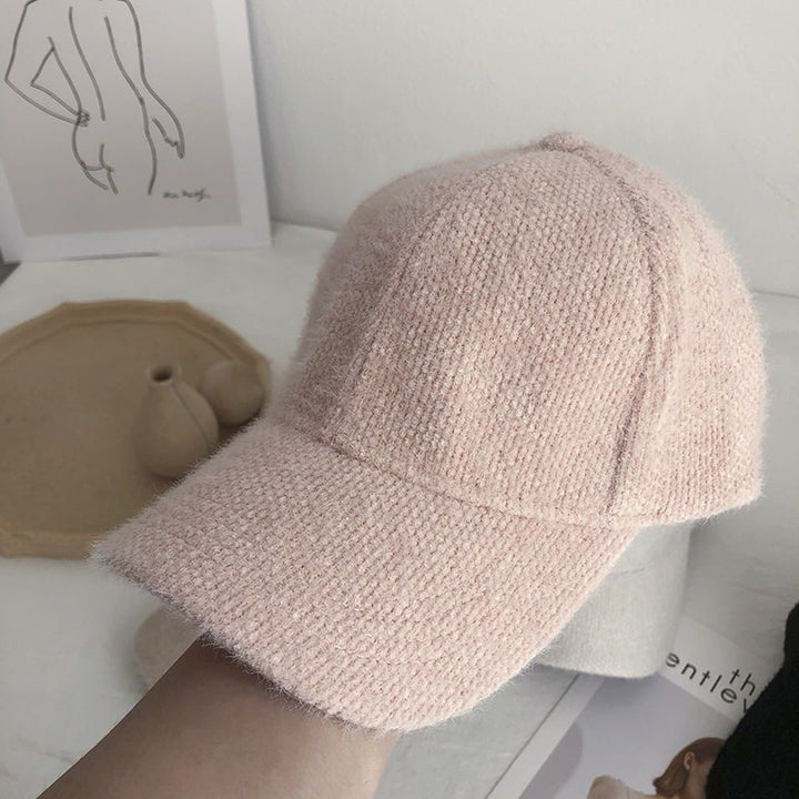 Varm dame baseballcaps med imitasjonspels for høst og vinter – Lorena