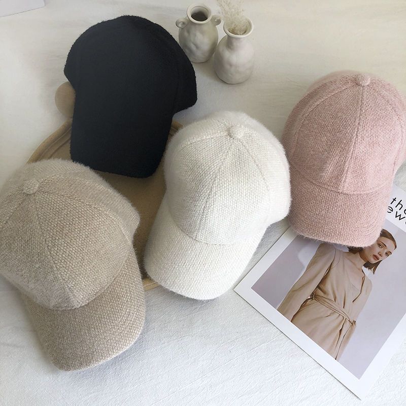 Varm dame baseballcaps med imitasjonspels for høst og vinter – Lorena