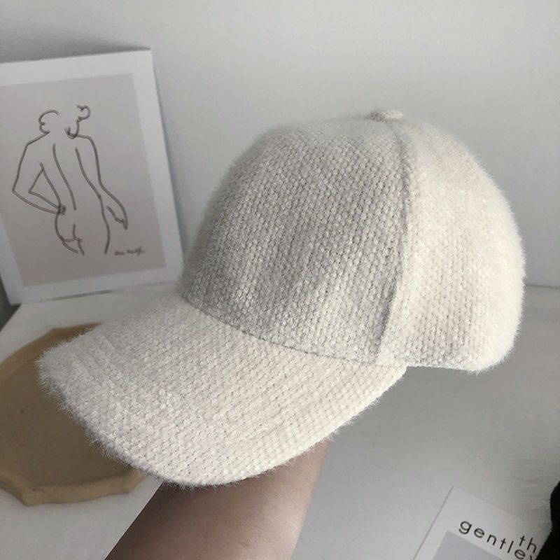 Varm dame baseballcaps med imitasjonspels for høst og vinter – Lorena