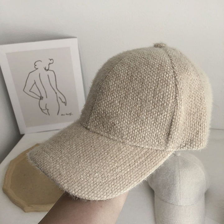 Varm dame baseballcaps med imitasjonspels for høst og vinter – Lorena