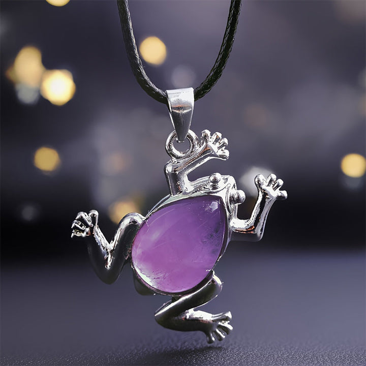 Natural Crystal Frog Meditation Necklace – Gaia