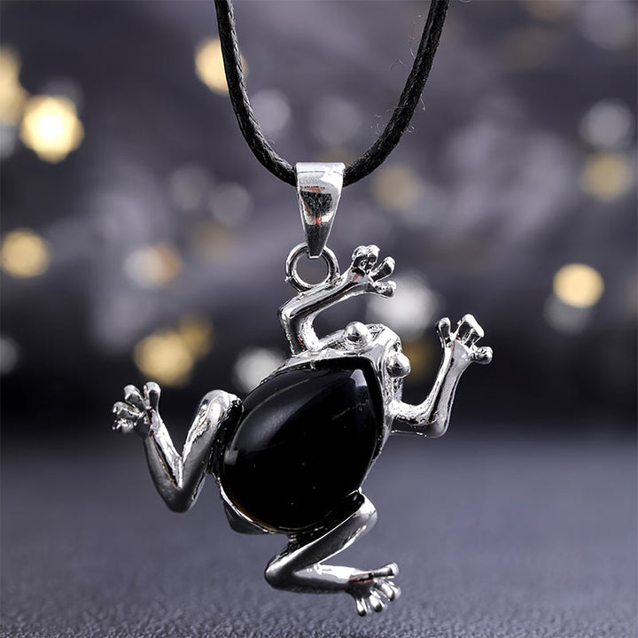 Natural Crystal Frog Meditation Necklace – Gaia