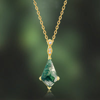 Conjunto de joyería de moosachat y circonio blanco – Lana